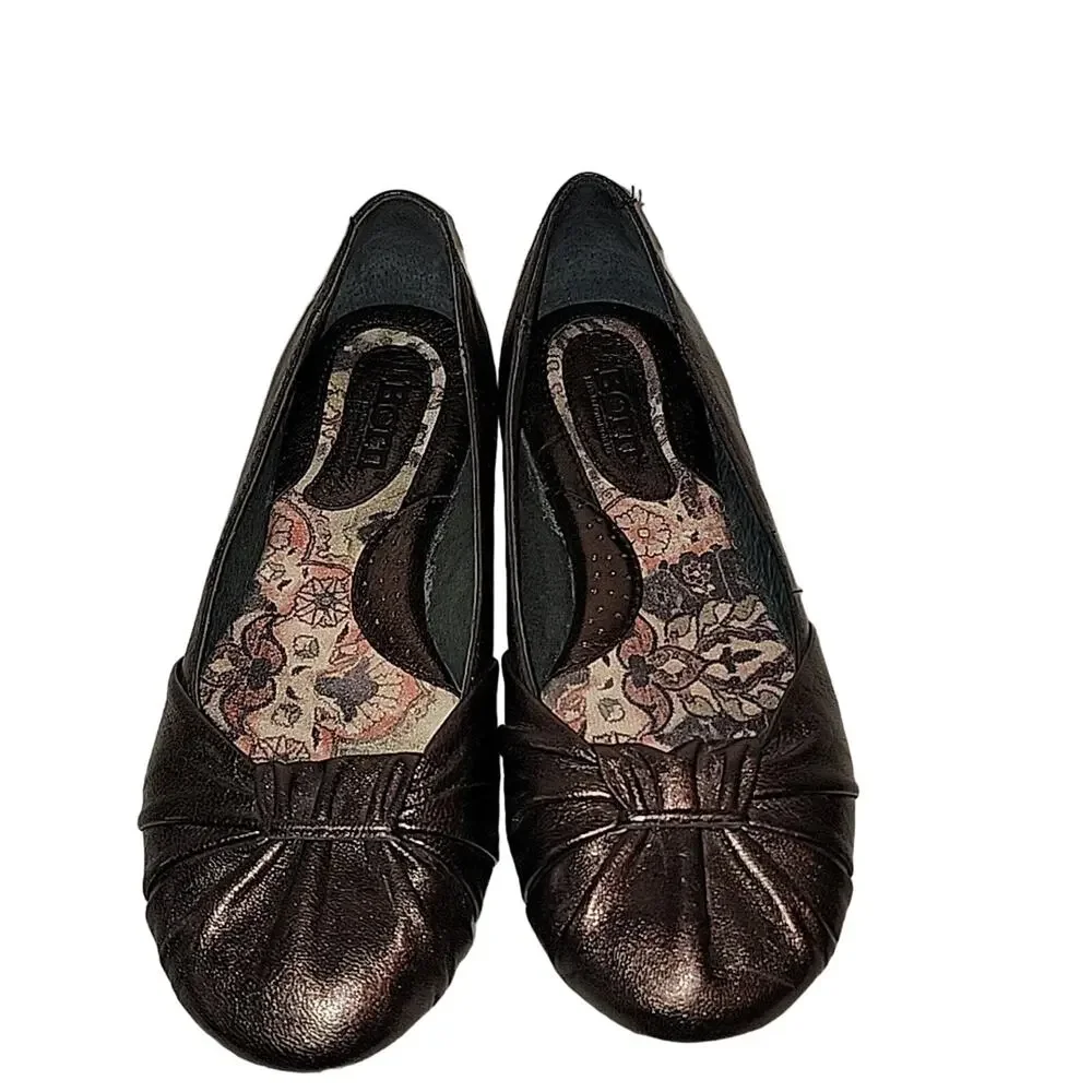 Born Adele Bronze Leather Ballet Flats, 6.5